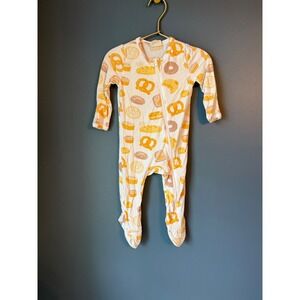 Angel Dear Spearmintlove Baby Footie Pajamas 6-9m Pretzel Donut Croissant Print